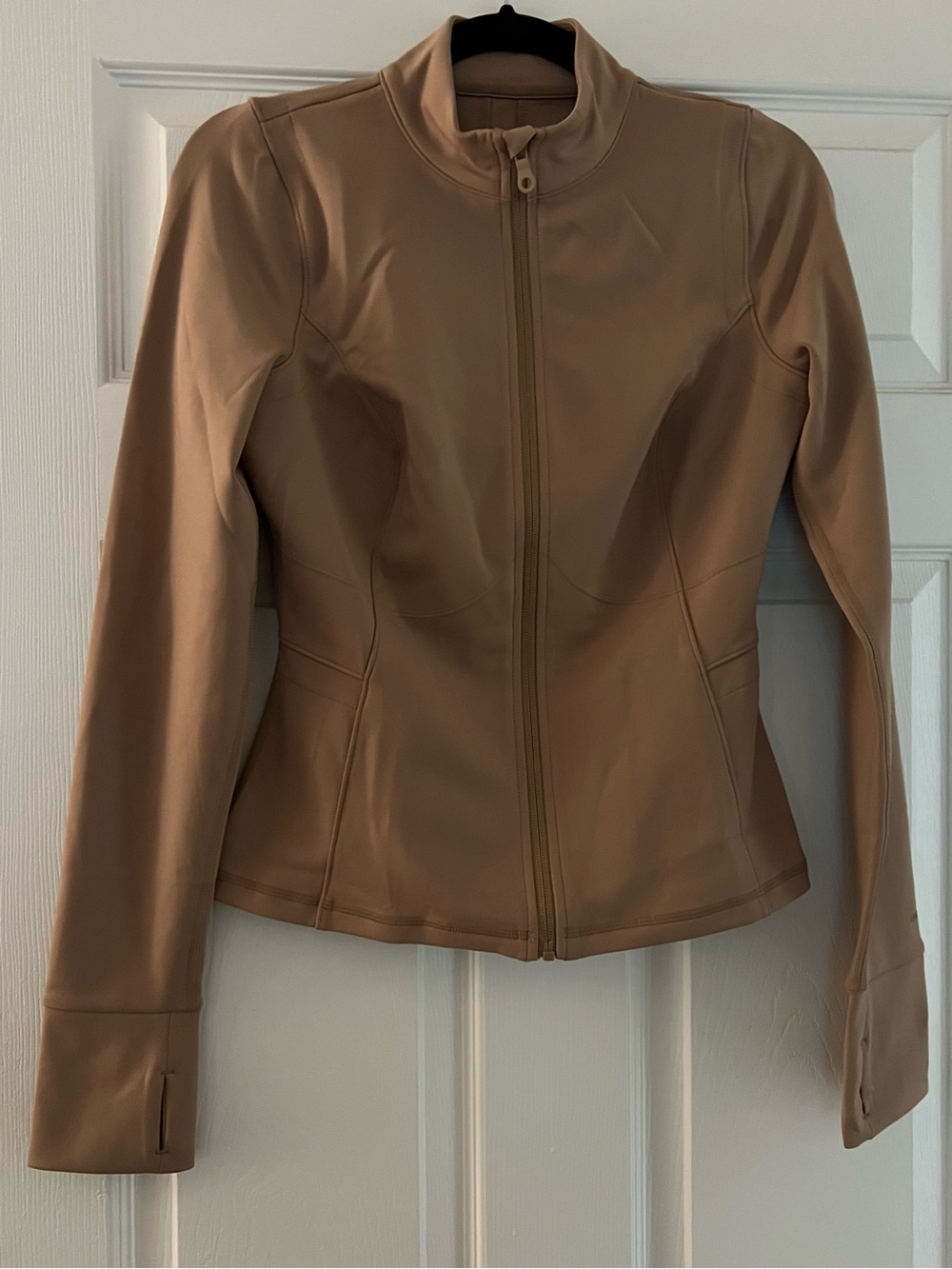 girlfriend collective Fitted Zip Jacket in Tan